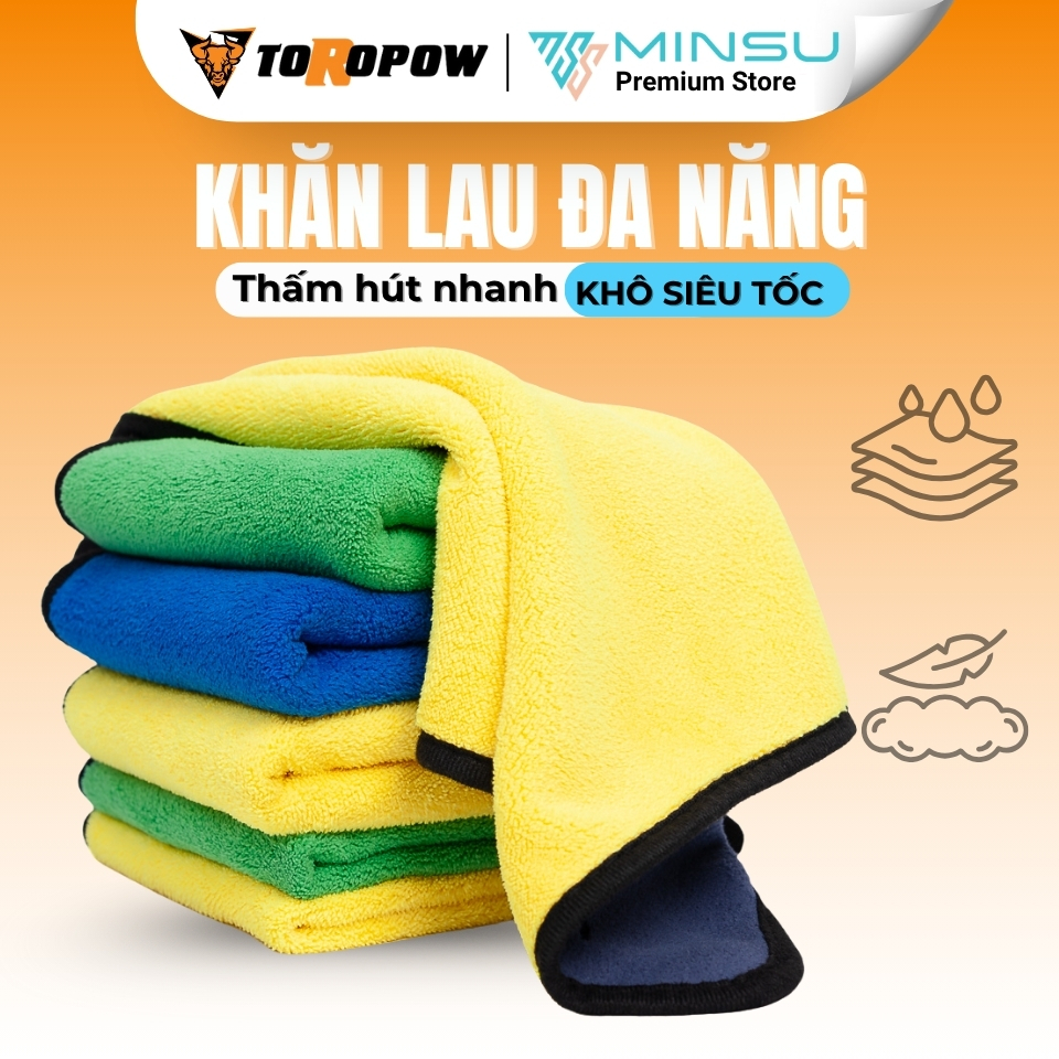 Khăn Lau Giày Cao Cấp 2 Lớp M2401 MINSU Chuyên Dụng Cho Vệ Sinh Giày Sneaker Thể Thao Siêu Thấm Hút Không Để lại Vụn