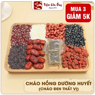 Cháo hồng dưỡng huyết, ngũ cốc tam hắc, cháo đen thất vị gồm: Đỗ đen, gạo nếp, gạo lứt, đậu đỏ...