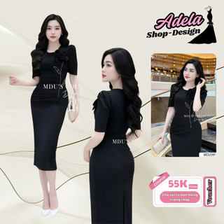 Váy Ôm Body ADELA DESIGN Chất Liệu Xleo Hàn Cao Cấp Đính Hoa Trước Ngực Tinh Tế MDU3959