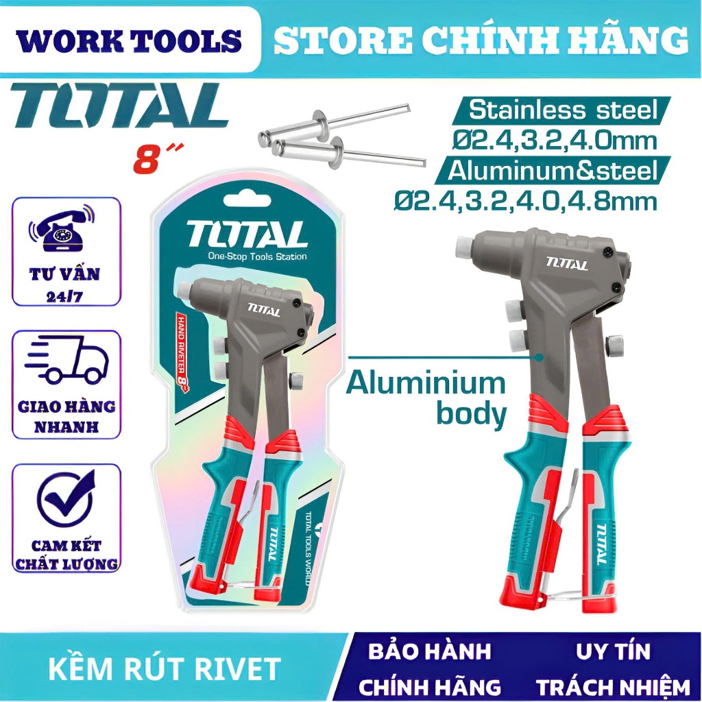 ĐỒ NGHỀ TOTAL Kềm rút rivet 8INCH THT32081