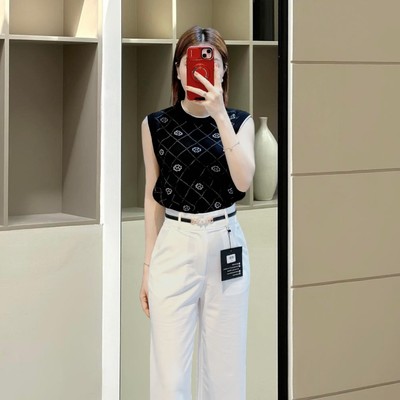 Áo dệt kim cổ tròn in họa tiết thời trang sang trọng Callene (XK837)