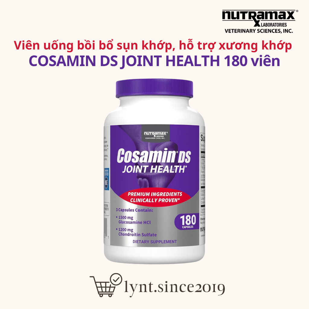[Hàng Mỹ] Viên uống bồi bổ sụn khớp, hỗ trợ xương khớp Nutramax Cosamin DS Joint Health