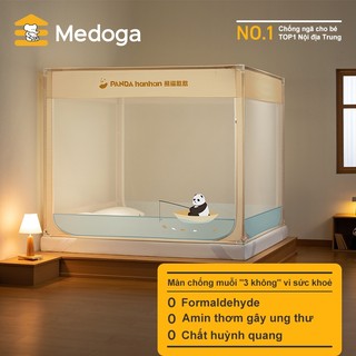 Mùng Chống Ngã Medoga Họa Tiết Panda | Mùng Khung Vuông | Chống Muỗi | Chắn Giường | Chống Ngã Giường