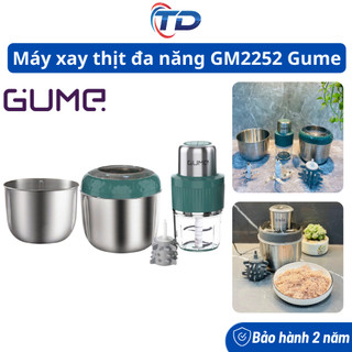 Máy Xay Thịt Đánh Ruốc GUME GM2252 Dung Tích 2.5L Thiết Kế 4 Lưỡi Dao Sắc Bén Và 2 Cối Xay To