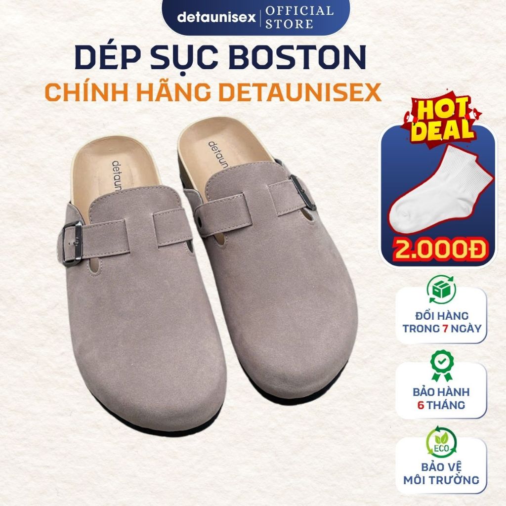 Dép đế trấu sục Birken Boston mùa đông thời trang nam nữ 2024 - Detaunisex - DETA51