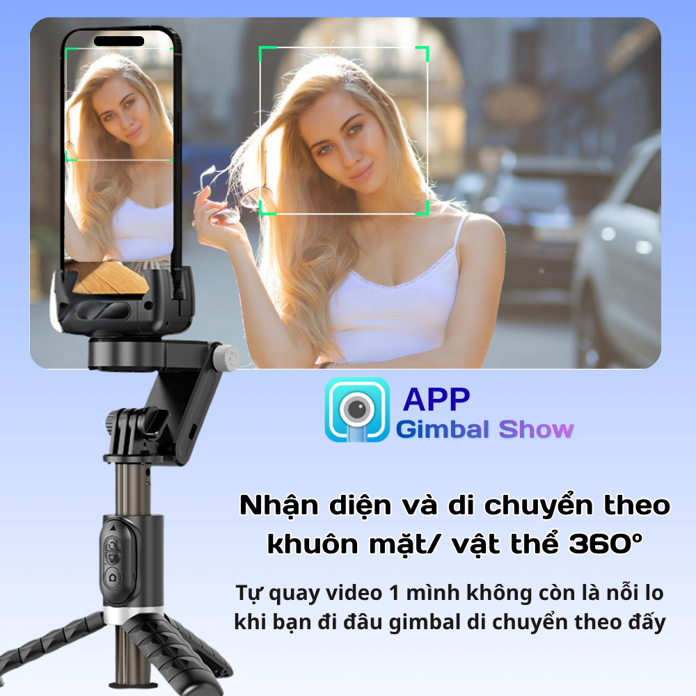 Gimbal Q18 - Gymbal điện thoại quay phim chống rung hỗ trợ quay phim, chụp ảnh chuyên nghiệp xoay 360 độ có đèn Led | BigBuy360 - bigbuy360.vn
