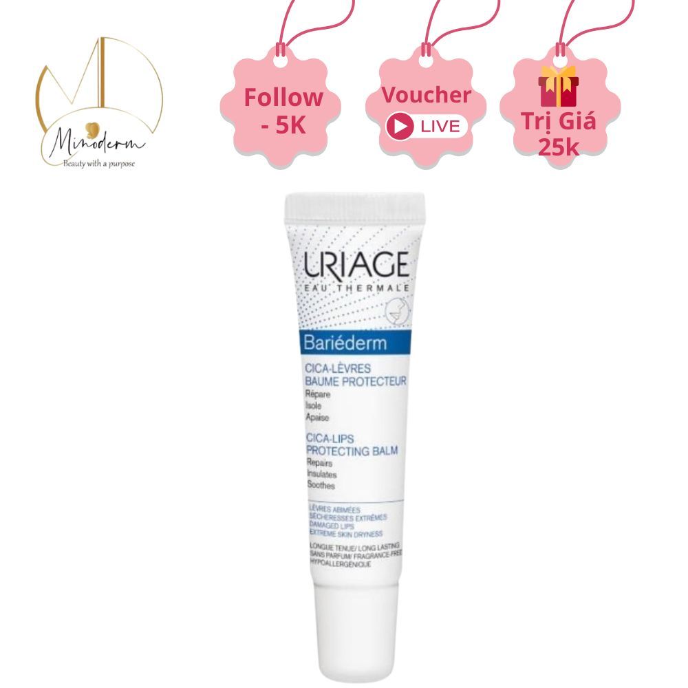 Kem dưỡng môi Uriage Bariederm cica levres chăm sóc và làm dịu vùng da môi bị tổn thương 15ml