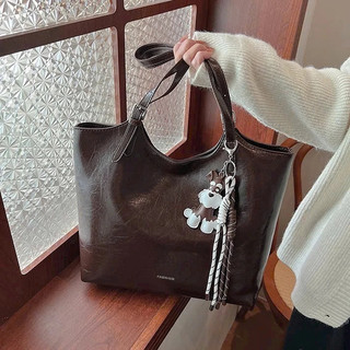 Túi xách nữ, túi tote da pu tặng kèm charm, có khóa kéo thời trang công sở Uyên Store DK294