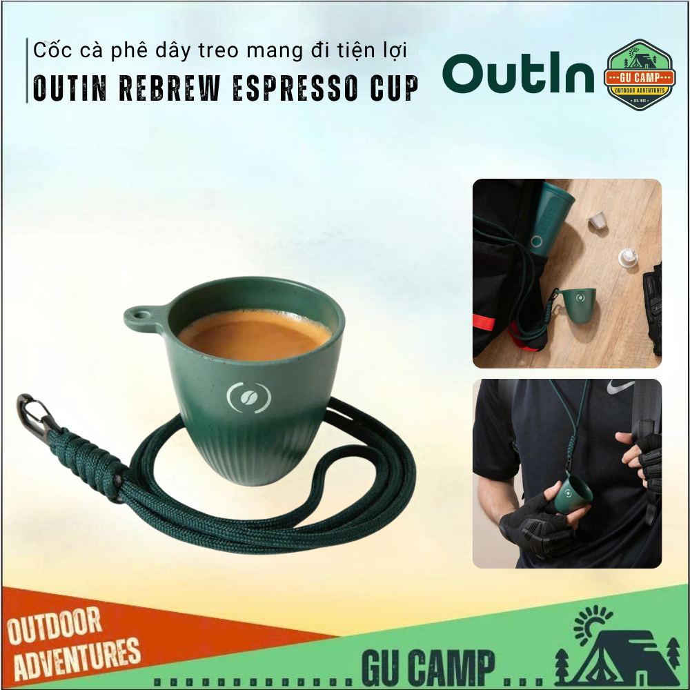 (SẴN - HỎA TỐC) CỐC CÀ PHÊ ESPRESSO OUTIN REBREW CÓ DÂY TREO KHI ĐEM ĐI DÃ NGOẠI , PICNIC , THÁM HIỂ