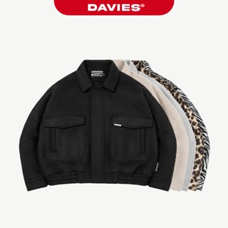  Áo khoác dạ nam nữ dáng ngắn DAVIES siêu dày form rộng màu đen màu xám màu be Crop Bomber Jacket Classy | D36-AK2 