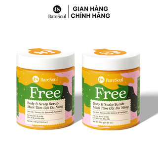   LIVE  COMBO 2 Muối tắm gội tẩy da chết da đầu tóc Free BareSoul Salt Body & Scalp Scrub 330G 