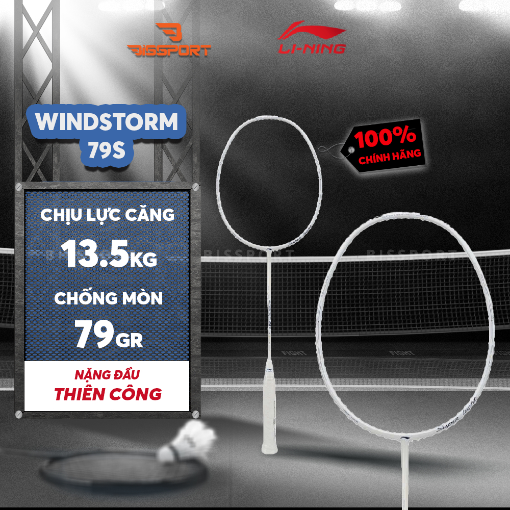 Vợt Cầu Lông Lining Windstorm 79S Chính Hãng - Cây Vợt Có Lối Đánh Kiểm Soát Cao , Đầu Vợt Hơi Nặng