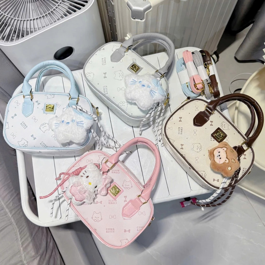 Túi xách nữ, túi cầm tay tặng kèm charm, họa tiết mèo kiểu dáng chữ nhật Uyên Store DK293