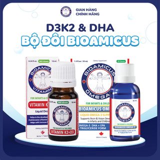  Bộ Đôi D3K2 & DHA Cho Bé - BioAmicus Vitamin K2 & D3 & BioAmicus Omega-3 DHA 