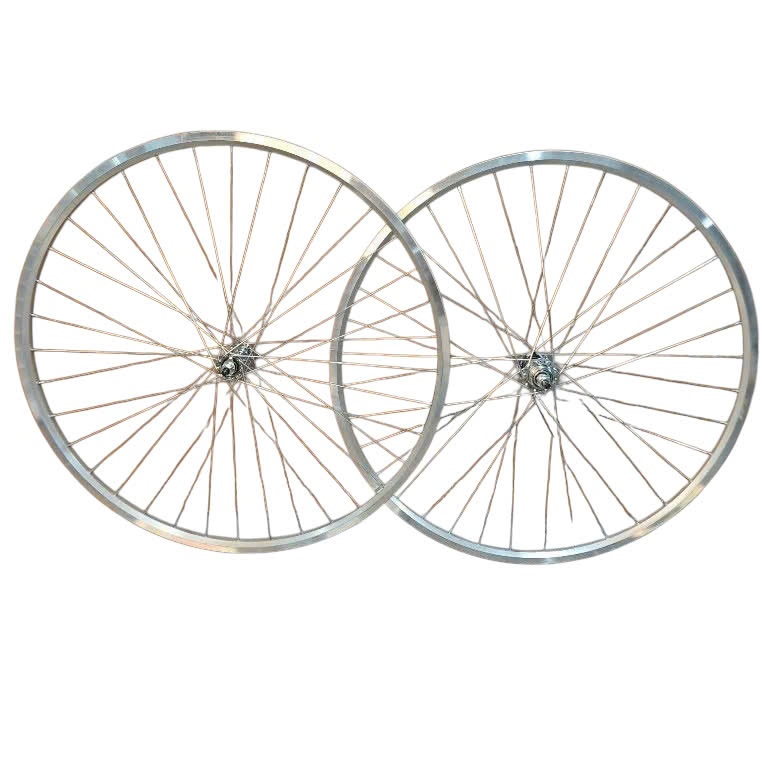 Cặp Bánh Xe Đạp Peugeot Cổ 700c – Vành Nhôm – Moay ơ Côn Bi – Trục Đặc – Loại Tốt