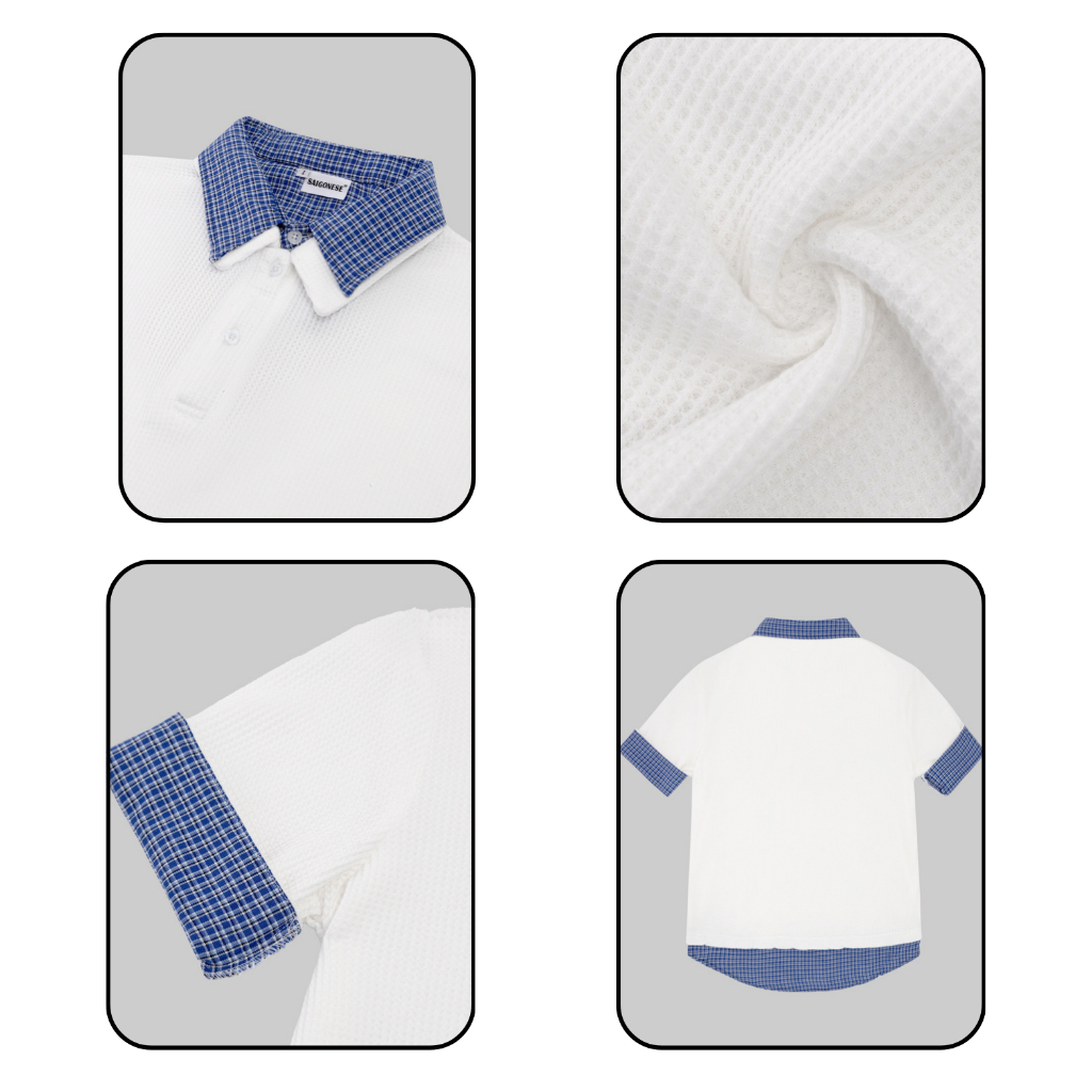 Áo Polo Phối Sơ Mi SAIGONESE Áo Tay Ngắn Form Boxy Unisex Nam Nữ - SM02SG | BigBuy360 - bigbuy360.vn
