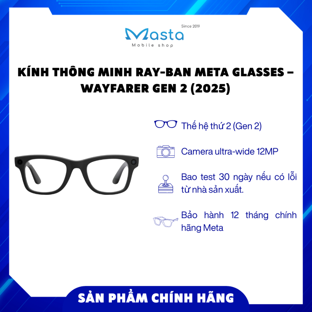 Kính thông minh Ray-Ban Meta Glasses – Wayfarer Gen 2 – Phiên bản 2025