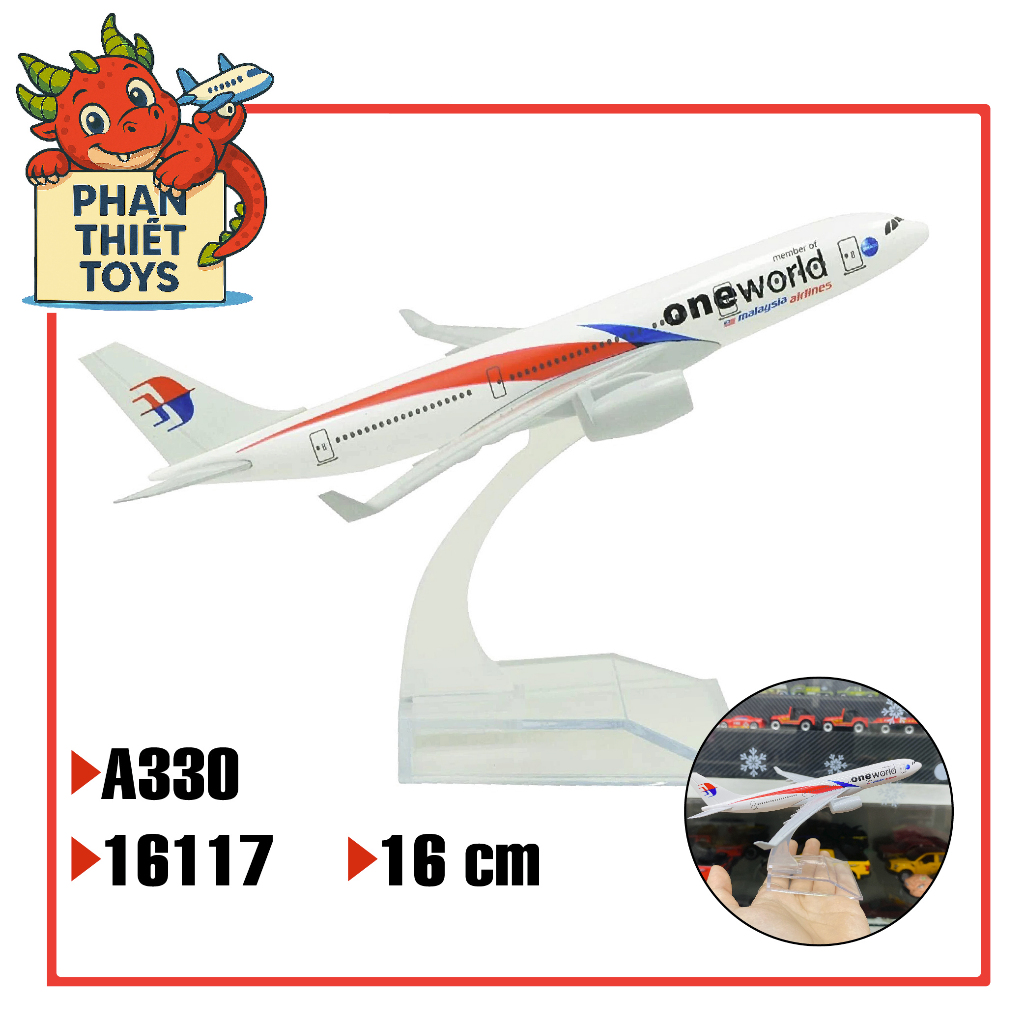 Mô hình máy bay Malaysia Airlines “One World” Airbus A330 tỉ lệ 16cm MB16117