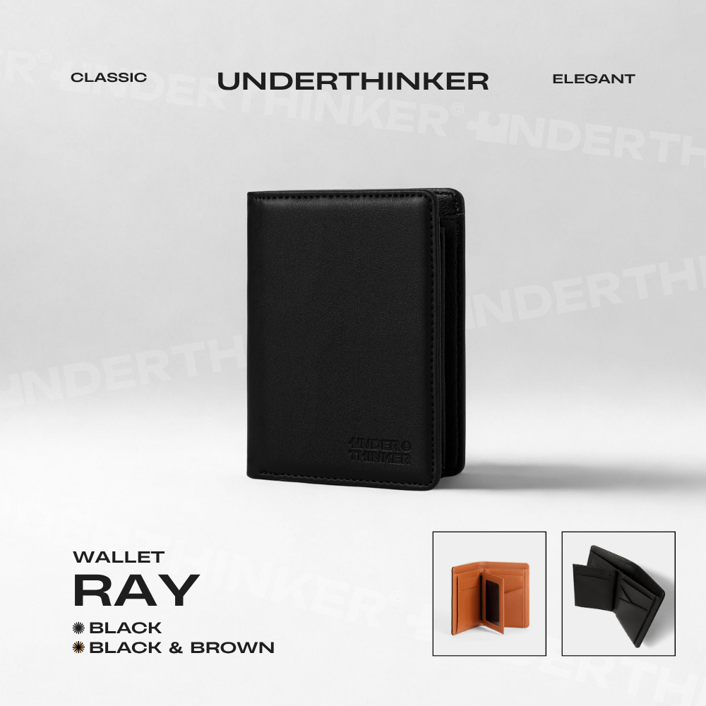 Ví Da PU Đứng RAY Basic Bóp Cầm Tay Nam Nữ Đựng Tiền Thẻ Nhiều Ngăn Đơn Giản | UNDER THINKER