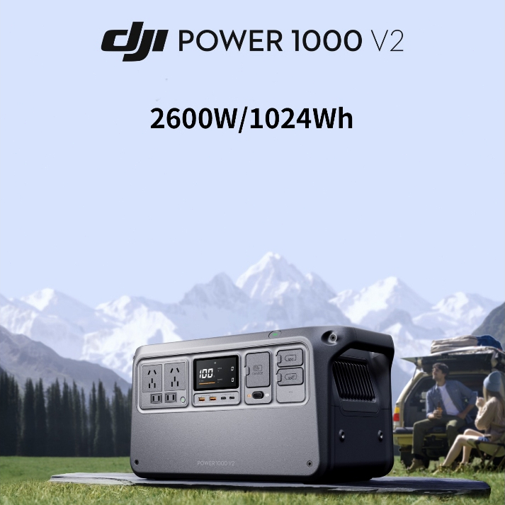 【Model mới】DJI Power 1000V2  Trạm điện di động 2600W/1024WH pin dự phòng 220V Pin di động 1,2 giờ.