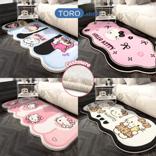  Thảm Chùi Chân Lông Cừu Hello Kitty 50*120cm Thảm Dài Trải Sàn Phòng Ngủ Cashmere Mềm Mại 