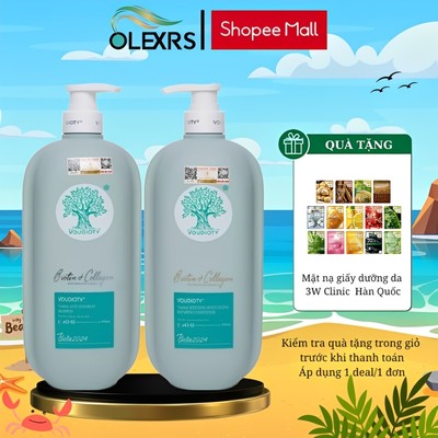 (Màu Xanh Dương 2024) Cặp Gội Xả BIOTIN COLLAGEN VOUDIOTY Ngăn Ngừa Rụng Tóc, Loại Bỏ Gàu