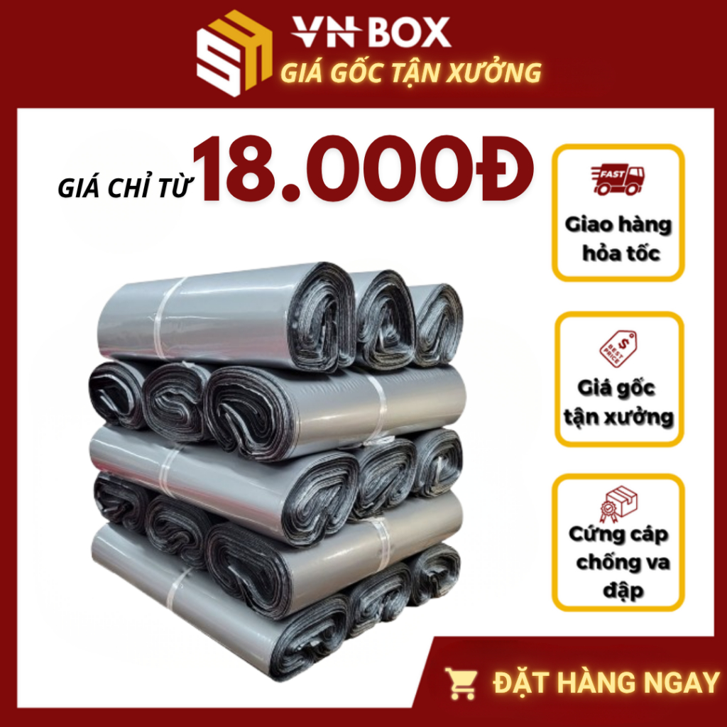 Túi Niêm Phong Màu Xám Ghi Nhiều size, Túi Niêm Phong Chống Nước, Túi Đóng Gói Hàng PE 3 Lớp