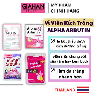    Chính Hãng  Viên kích trắng alpha arbutin Thái Lan New Uv trắng nhanh Vỉ 10 Viên Giúp Da Trắng Mịn 