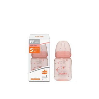 Bình sữa nhựa PP chính hãng Wesser 140ml cổ hẹp.