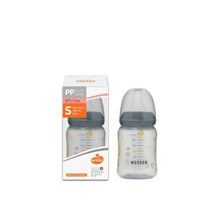 Bình sữa nhựa PP chính hãng Wesser 140ml cổ hẹp.