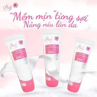 Bông Tẩy Trang Haily 120 Miếng – Mềm Mịn Thấm Hút Tốt, Không Xơ, Dùng Rửa Mặt & Lau Toner Siêu Tiện