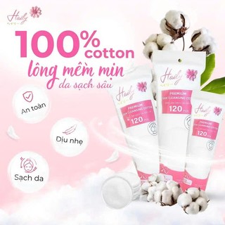 Bông Tẩy Trang Haily 120 Miếng – Mềm Mịn Thấm Hút Tốt, Không Xơ, Dùng Rửa Mặt & Lau Toner Siêu Tiện