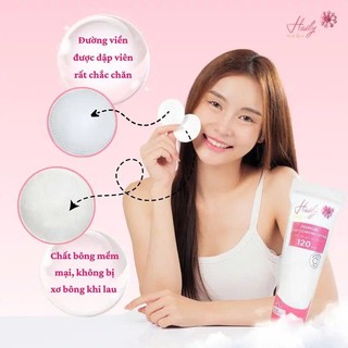 Bông Tẩy Trang Haily 120 Miếng – Mềm Mịn Thấm Hút Tốt, Không Xơ, Dùng Rửa Mặt & Lau Toner Siêu Tiện
