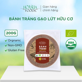 Bánh tráng gạo lứt hữu cơ HOA SUA FOODS 200g  size 22cm  - mềm dai dẻo phù hợp người ăn kiêng giảm cân thực dưỡng 