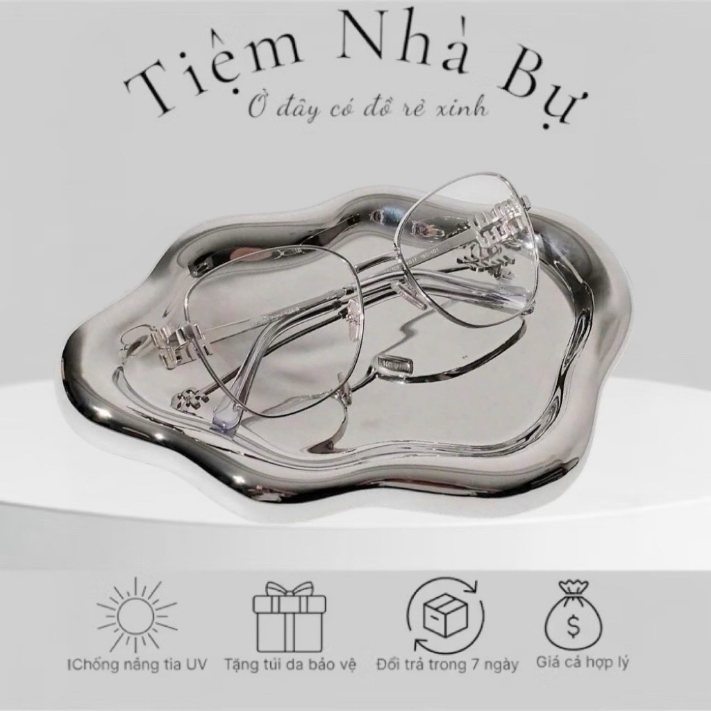 Gọng kính Min Min Bự Store mắt mèo thời trang tiểu thư gọng kim loại công sở - 2056