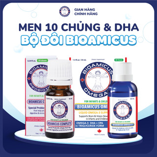  Bộ Đôi Men 10 Chủng & DHA Cho Bé - BioAmicus Complete 10 Chủng lọ 10mL & BioAmicus Omega-3 DHA lọ 30mL 