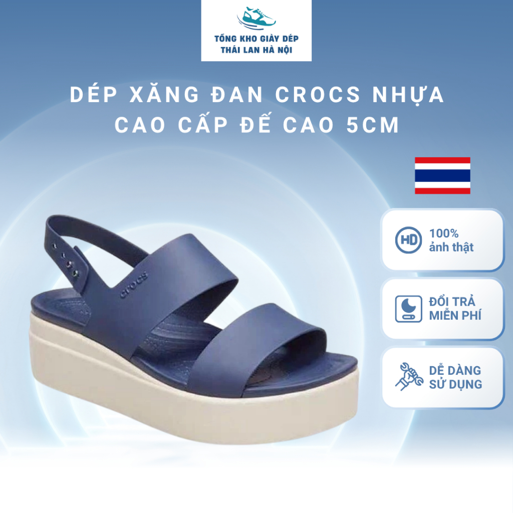 Dép Xăng Đan Crocs nhựa cao cấp đế cao 5cm