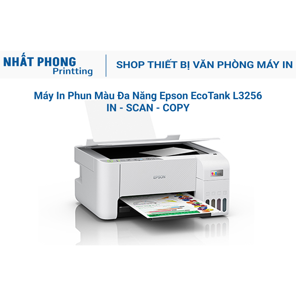 Máy in phun màu đa chức năng Epson EcoTank L3250 / L3256 (In – Copy – Scan – WiFi) - (Bao Gồm Bộ Mực