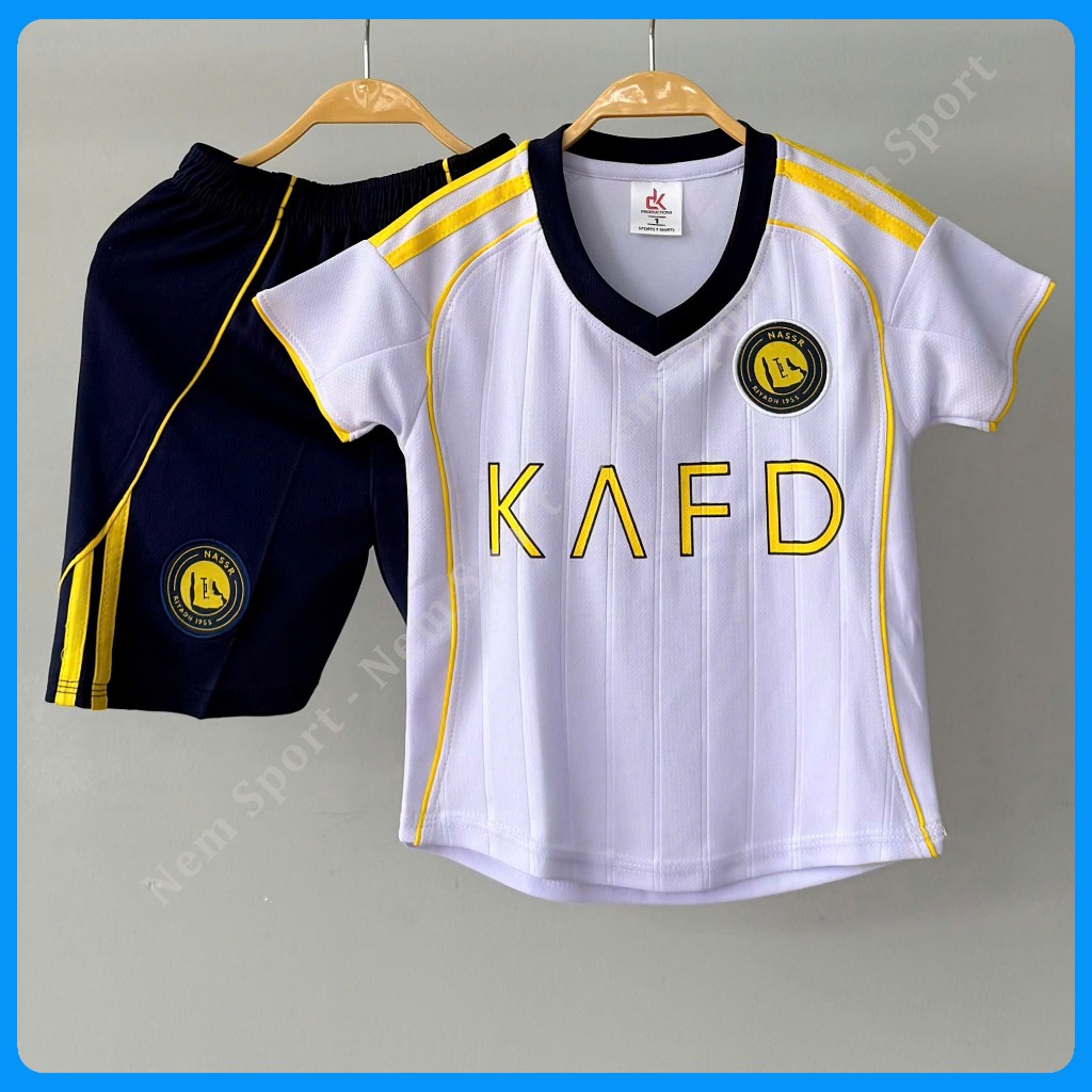 Quần Áo Bóng Đá Trẻ Em CLB AL NASS Màu Trắng 2025 - Chất Vải Thun Mè Cao Cấp