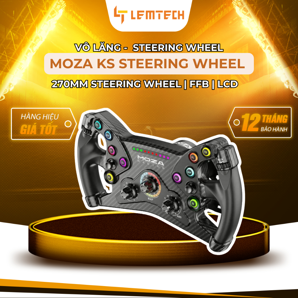 Vô Lăng Moza Racing KS Steering Wheel – Chơi Game Chuyên Nghiệp Thiết Kế Ergonomic Tương Thích PC