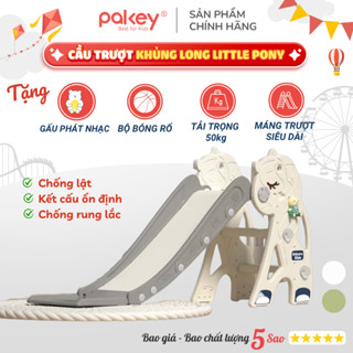  Cầu trượt cho bé Pakey KỲ LÂN TẶNG KÈM GẤU PHÁT NHẠC có sẵn 2 màu Tăng cường phát triển vận động cho bé 