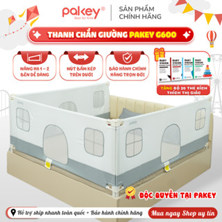 [CHÍNH HÃNG] Thanh Chắn Giường Pakey G600 Bản Mới Chốt Bấm Kép Cải Tiến Nâng Hạ Hoàn Toàn Cả 2 Bên, Vải 600D Thoáng Khí