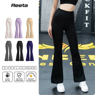  Quần legging nữ ống loe Reeta chất vải mềm mịn,co giãn,thoáng khí tập gym yoga pilates cạp cao nâng mông tôn dáng- A3012 