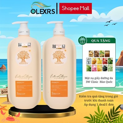 (Màu Vàng 2024) Cặp Gội Xả BIOTIN COLLAGEN VOUDIOTY Giảm Gãy Rụng, Giúp Tóc Suôn Mượt