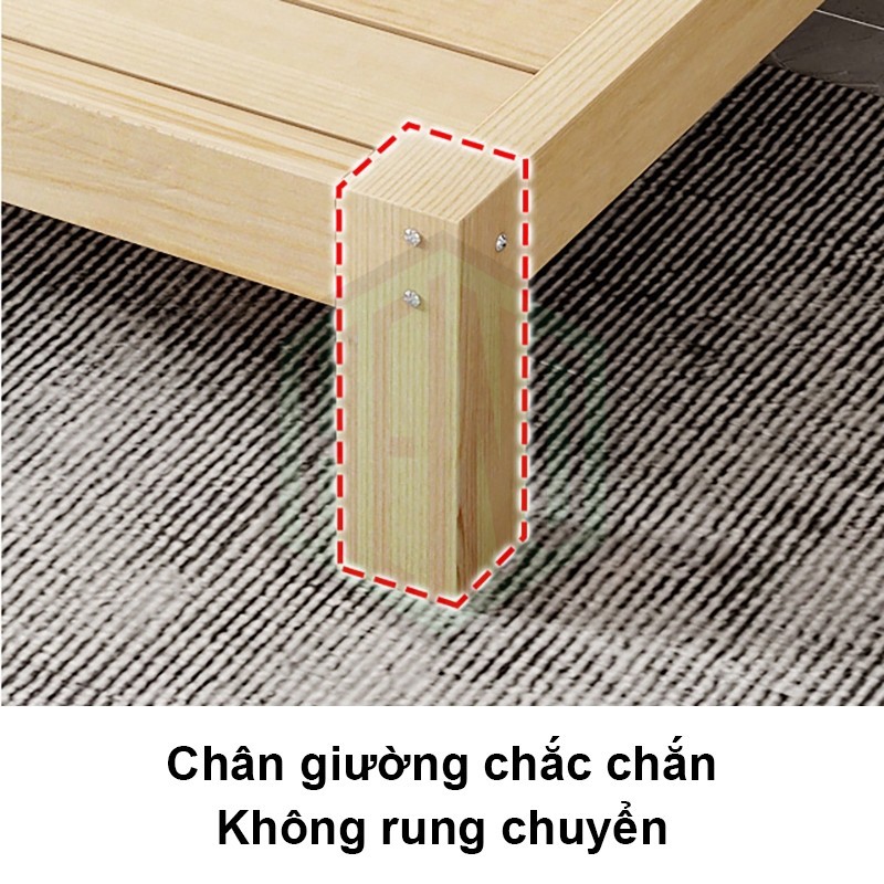 HEINO Giường Ngủ Hiện Đại Gỗ Tự Nhiên Giường Pallet Gỗ Thông Mới Đẹp Chất Lượng gỗ thật 100% | BigBuy360 - bigbuy360.vn