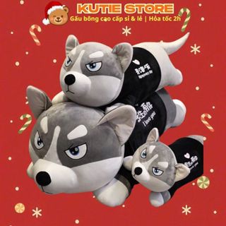  Chó Husky Bông chó mặt ngáo Siêu To Khổng Lồ - Gấu Bông Husky - KUTIES STORE 