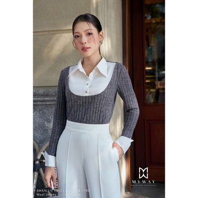 Áo Sơ Mi Len Nữ MY WAY Công Sở Cao Cấp 5MA16310