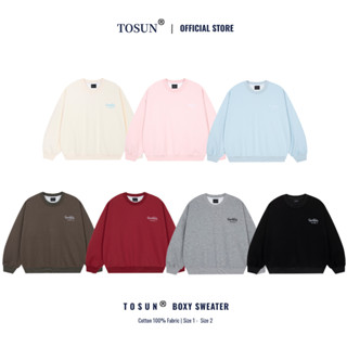 Áo Sweater Nam Nữ Form Rộng Boxy Thêu 𝐓𝐎𝐒𝐔𝐍 Basic Chất Nỉ Ép Hàn Không Xù S19