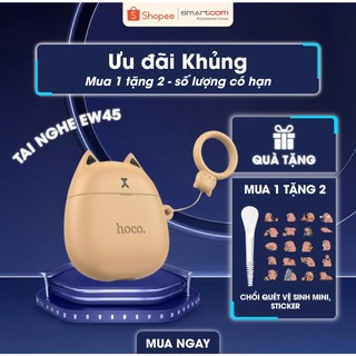  Tặng ốp Mèo  Tai nghe Bluetooth Hoco EW45 cao cấp - tai nghe kiểu dáng thời trang cute giành cho giới trẻ 