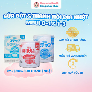  Sữa Bột Meiji Nội Địa Nhật Bản  Lon 800g   Hộp Thanh  Số 0  0-1 Tuổi  Và Số 9  1-3 Tuổi  